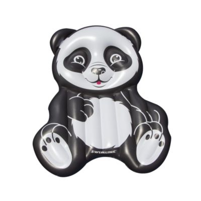 71" Black and White Inflatable Oversized Panda Swimming Pool Float
