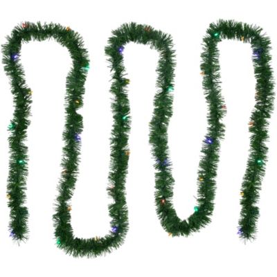 18ft x 3inch Pre-Lit Pine Artificial Christmas Garland Multicolor LED Lights