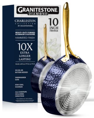 Granitestone Charleston Collection 10 in Frying Pan in Navy/Gold