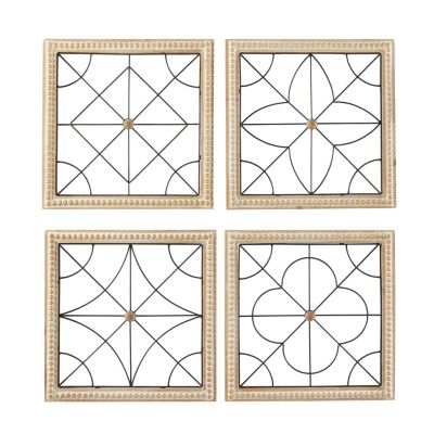 French Country Wood Wall Decor - Set of 4