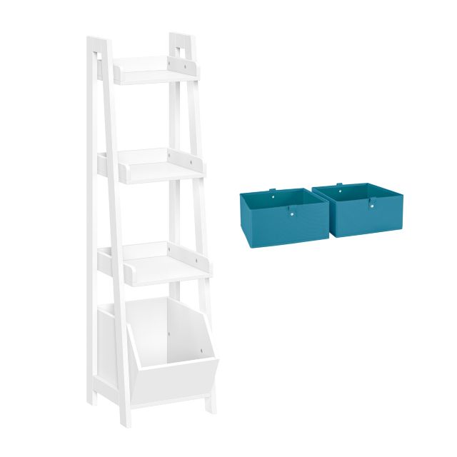 White with Turquoise Bins