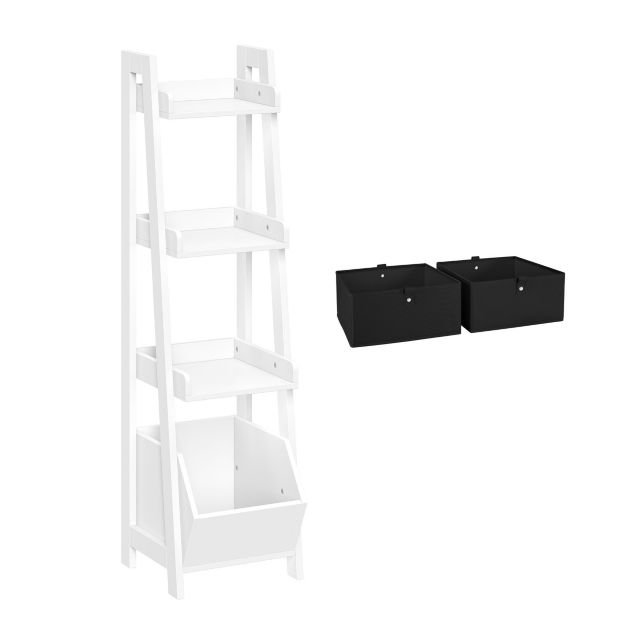 White with Gray Bins