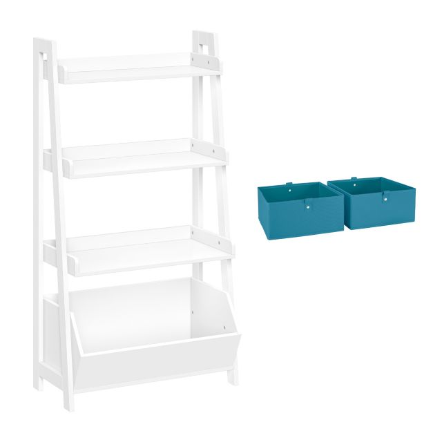 White with Turquoise Bins