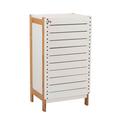 Organize It All 2 Shelf Bamboo Floor Cabinet in White