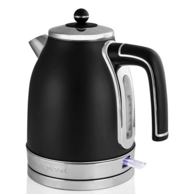 Electric Stainless Steel Hot Water Kettle 1.7 Liter Victoria Collection, 1500 Watt Power Tea Maker Boiler with Auto Shut-Off Boil Dry Protection Removable Filter and Water Gauge,