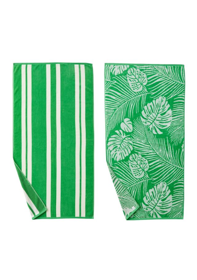 Green/White Palm Leaf