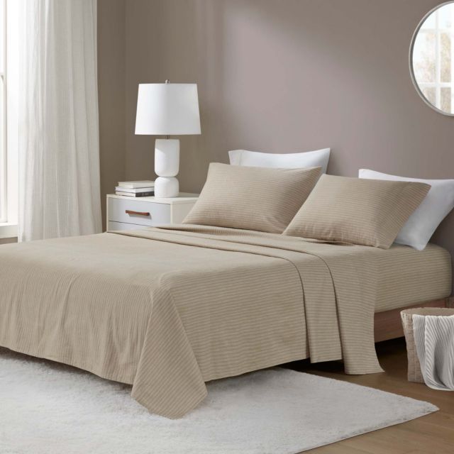 Beige White Stripes