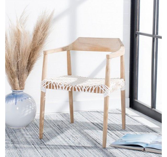 Unfinished Natural (Teak Wood Frame) / White (Leather Seat)