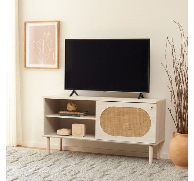 Bleached White Natural Rattan
