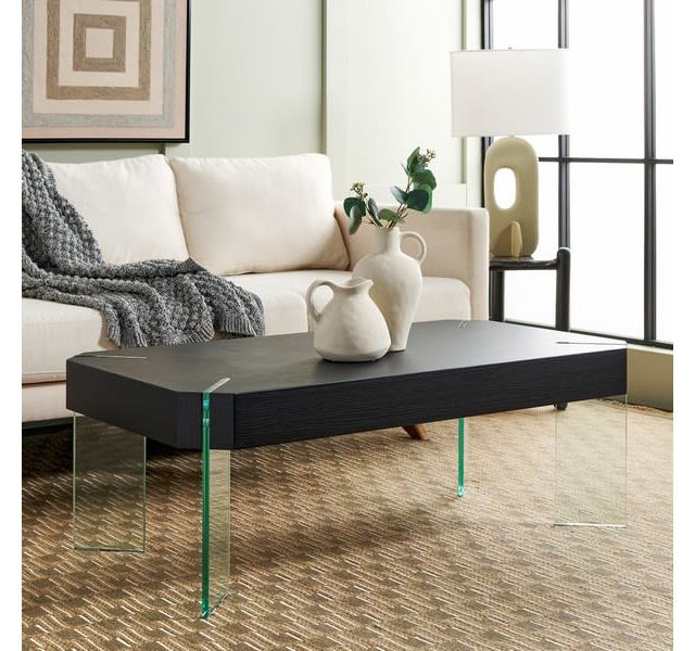 Black Stripe / Clear Glass Legs