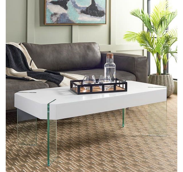 White / Clear Glass Legs