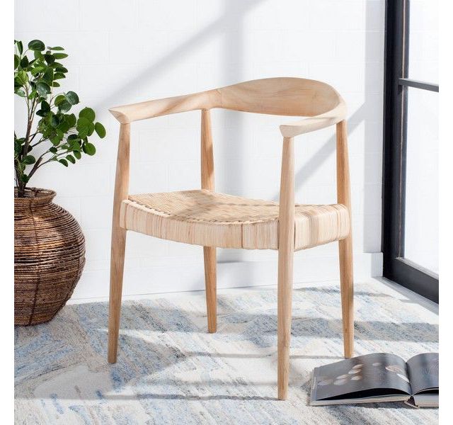 Unfinished Natural Teak / Natural Rattan