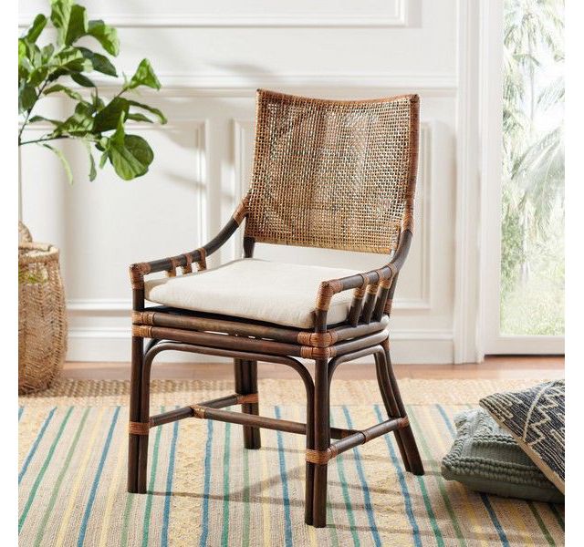 Natural Wash / Black Legs / White Cushion