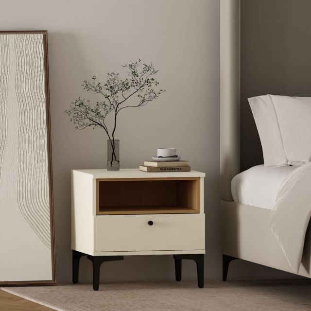 Cream and Natural Oak