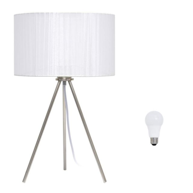 Brushed Nickel/White