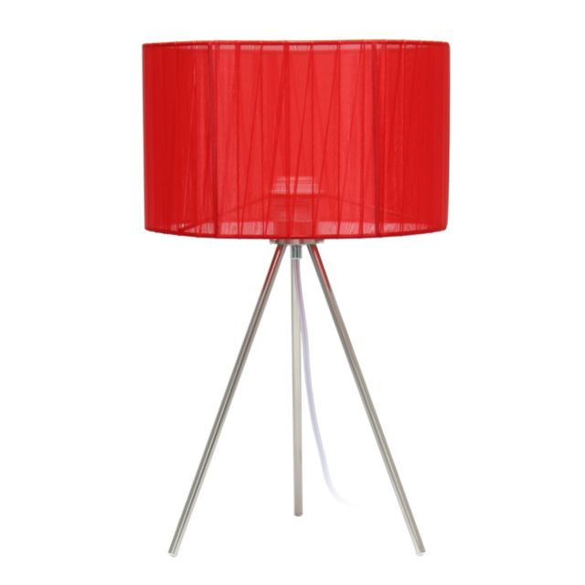 Brushed Nickel/Red