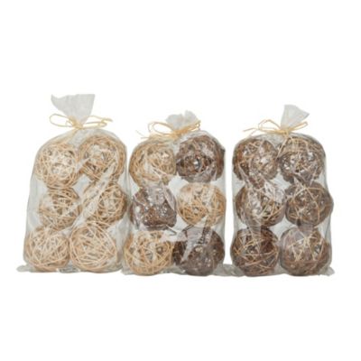 Traditional Dried Plant Orbs & Vase Filler - Set of 3