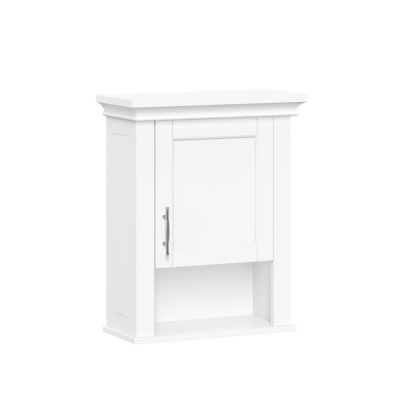 Somerset Single-Door Wall Mount Bathroom and Linen Storage Medicine Cabinet with Open and Adjustable Shelves