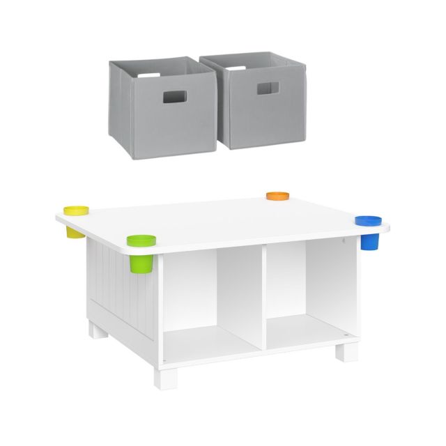 White with 2 Gray Bins