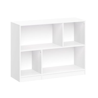 Kids Horizontal Bookcase with Cubbies – White 