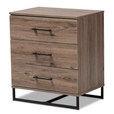 Daxton Modern and Contemporary Rustic Oak Finished Wood 3-Drawer Storage Chest