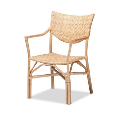 Damani Modern Bohemian Natural Brown Finished Rattan Dining Chairs