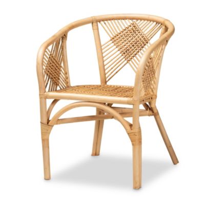 Kagama Modern Bohemian Natural Brown Rattan Dining Chairs