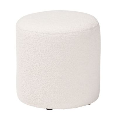 Tori Modern and Contemporary Ivory Boucle Upholstered Ottoman