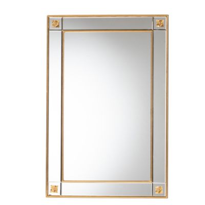 Iara Modern Glam and Luxe Antique Goldleaf Finished Wood Accent Wall Mirror