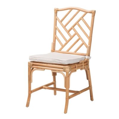 Rio Modern Bohemian Natural Brown Rattan Dining Chairs