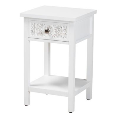 Yelena Classic and Traditional White Finished Wood 1-Drawer End Table