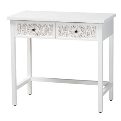 Yelena Classic and Traditional White Finished Wood 2-Drawer Console Table