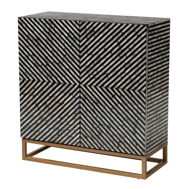 Herringbone Black/Brass