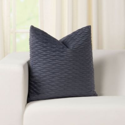 Siscovers Fluctuate Bluestone Pleated Velvet Throw Pillow- x