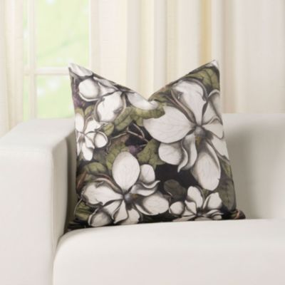 Smithsonian Sweet Magnolias Velvet Throw Pillow- x