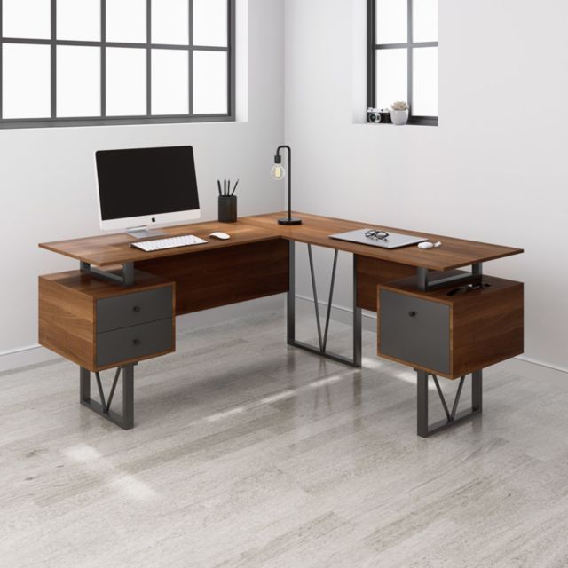 Techni Mobili Techni Mobili Reversible L-Shape Computer Desk with ...