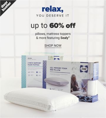 Relax, you deserve it - Up to 60% off pillows, mattress toppers & more featuring Sealy. Shop Now.