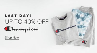 Grey Champion sweatshirt, blue tie dye shirt and grey sweatpants. Last day! Up to 40% off Champion. Shop now.