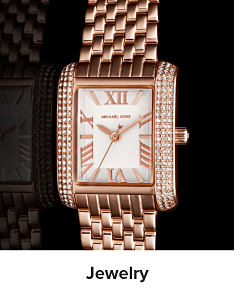 Image of a rose gold watch. Shop jewelry.