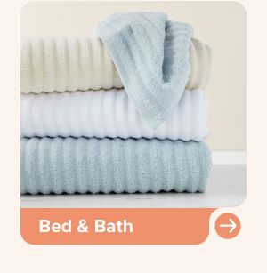 Various towels. Shop bed and bath.
