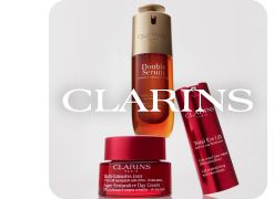 An image of Clarins beauty products.