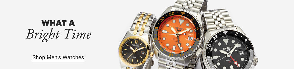 What a bright time. An image of three watches. Shop men's watches.