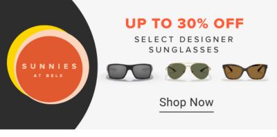 Sunnies at belk. Up to 30% off select designer sunglasses. Image of 3 sunglasses in different styles. Shop now.