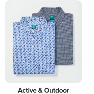 Various golf shirts. Shop active and outdoor.