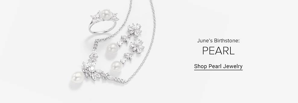 Various pearl jewelry. June's birthstone: pearl. Shop pearl jewelry.