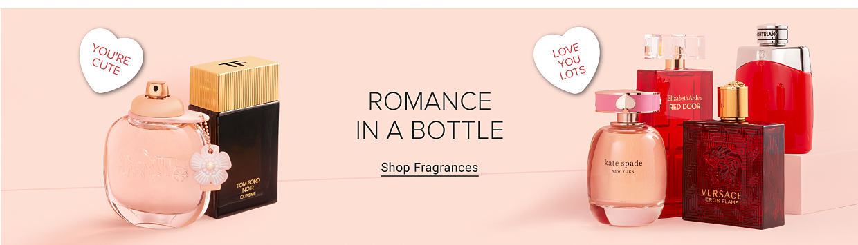 Romance in a bottle. Image of fragrances. Shop Fragrances.