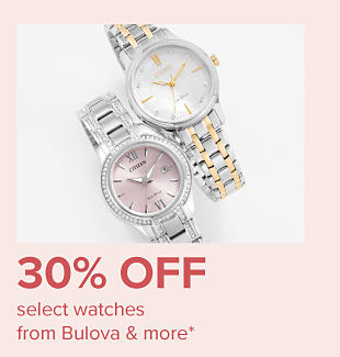 Image of two watches. 30% off select watches.