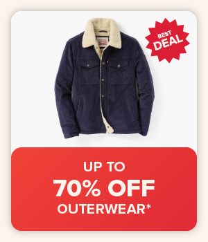 Up to 70% off outerwear. A jacket.