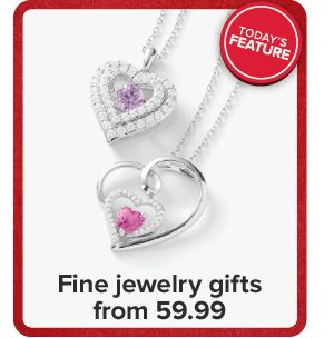 Image of 2 heart shaped pendant necklaces. Fine jewelry gifts from $59.99