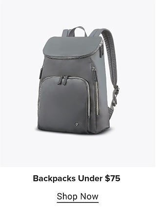 A gray backpack. Backpacks under $75. Shop Now. 